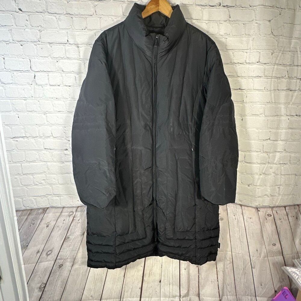 Calvin Klein Jacket Womens XL Black Zip‎ up Puffer Parker Coat Trench Winter